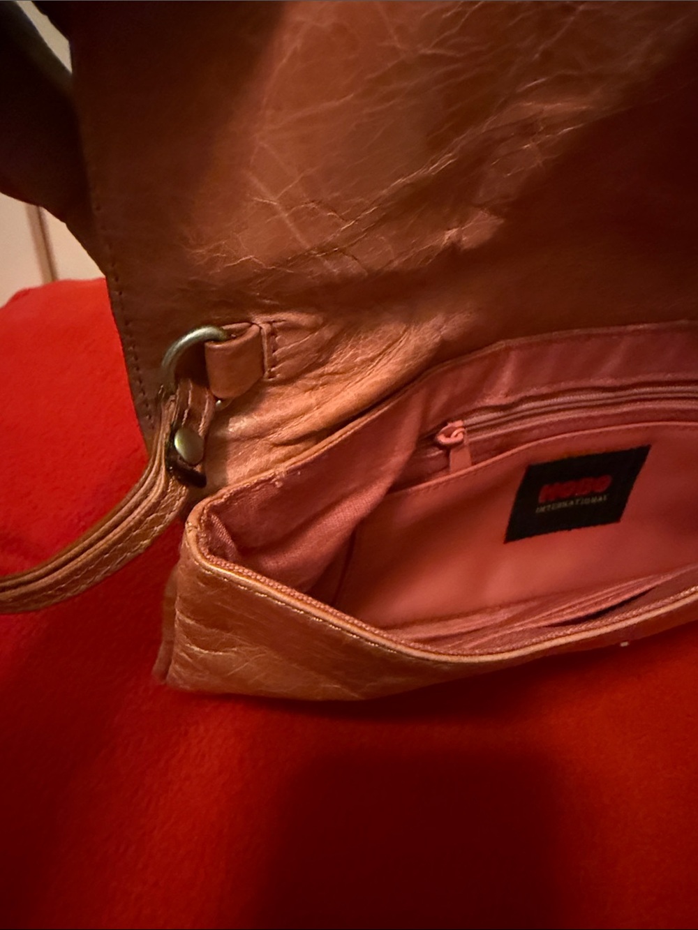 Vintage HOBO International Leather Buckle Clutch Wristlet Bag - Picture 8 of 10